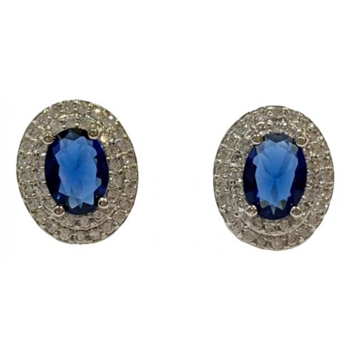 Saphir silver earrings