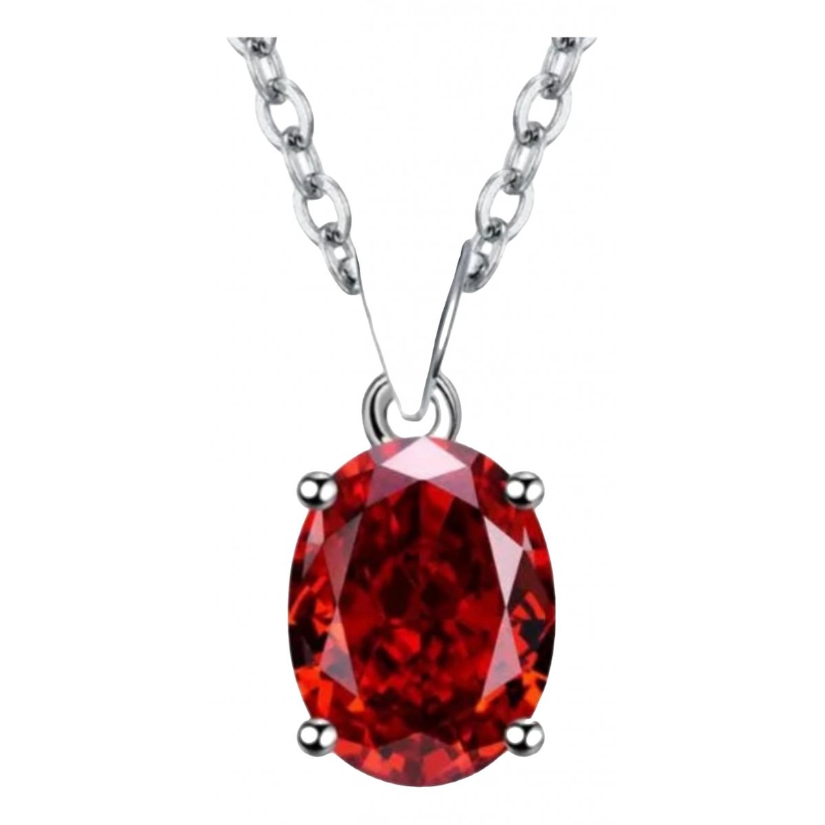 Rubis silver necklace