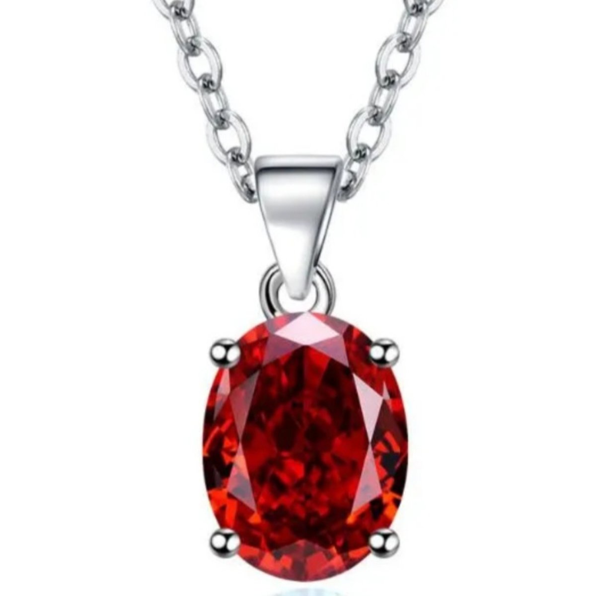 Rubis silver necklace
