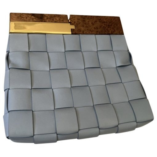 Snap leather clutch bag