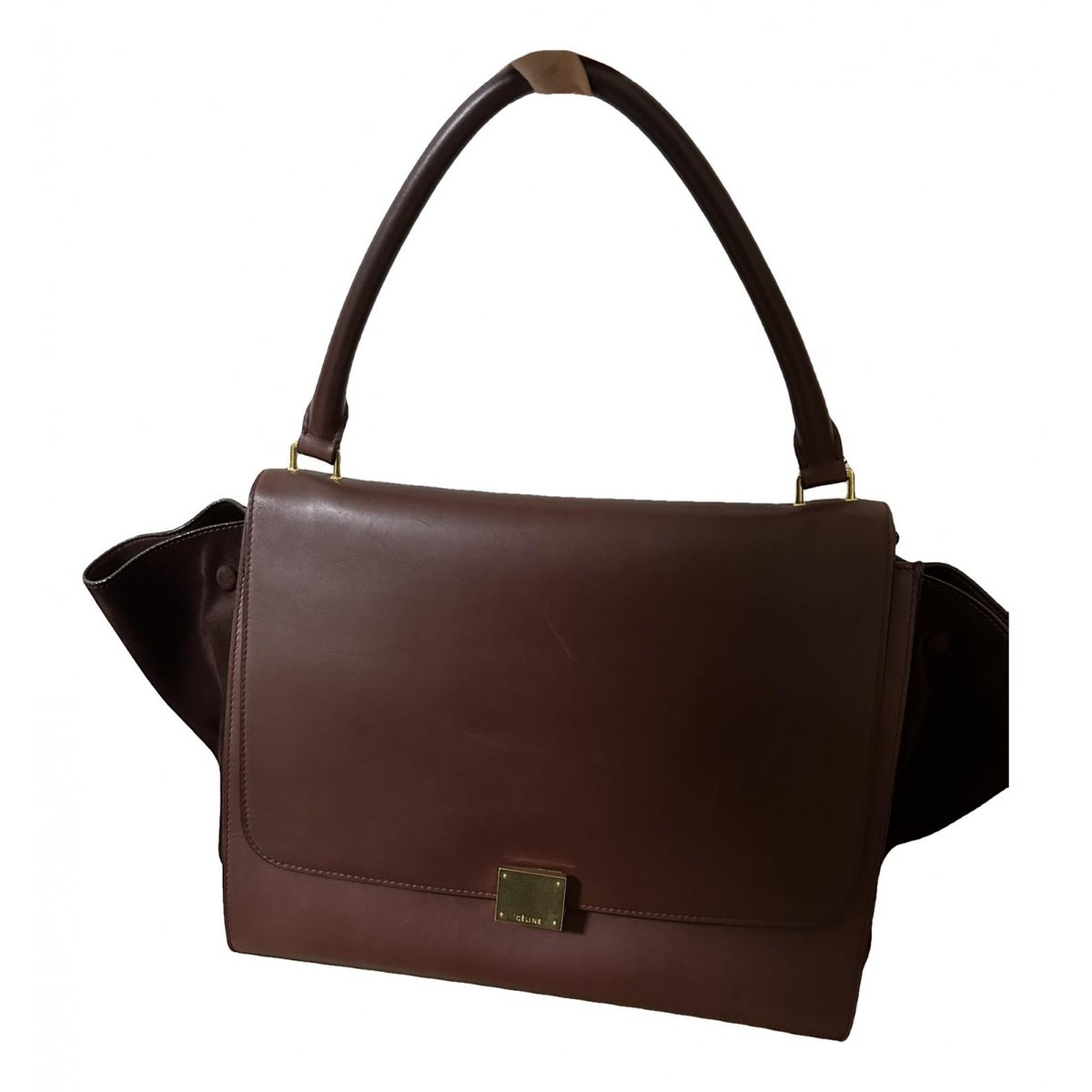 Trapèze leather handbag