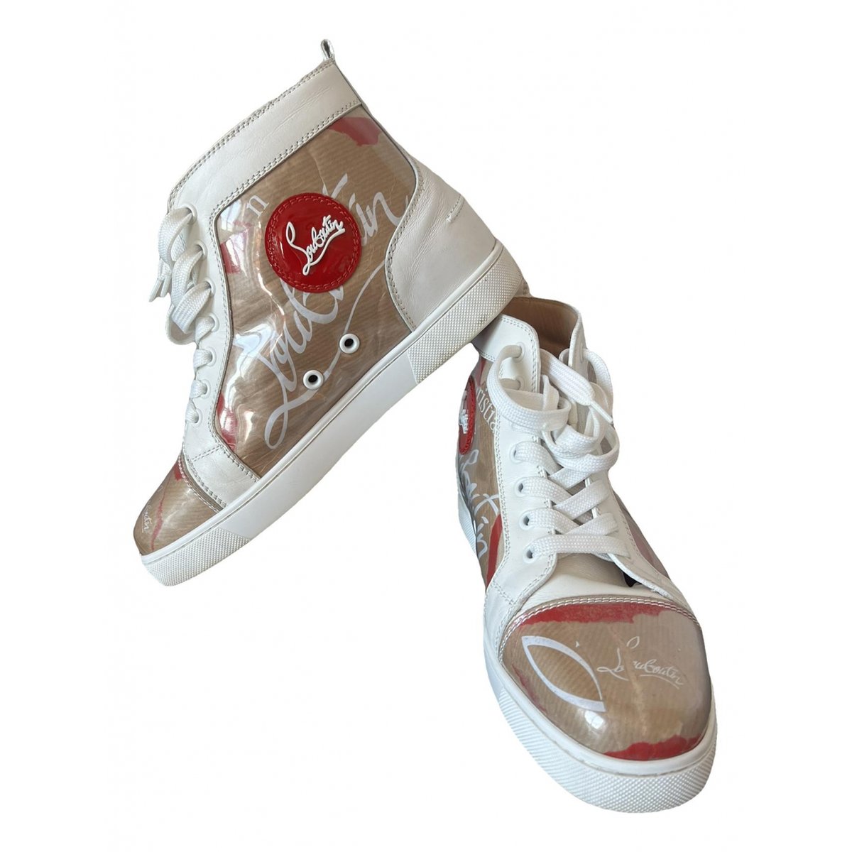 Red Runner leather trainers
