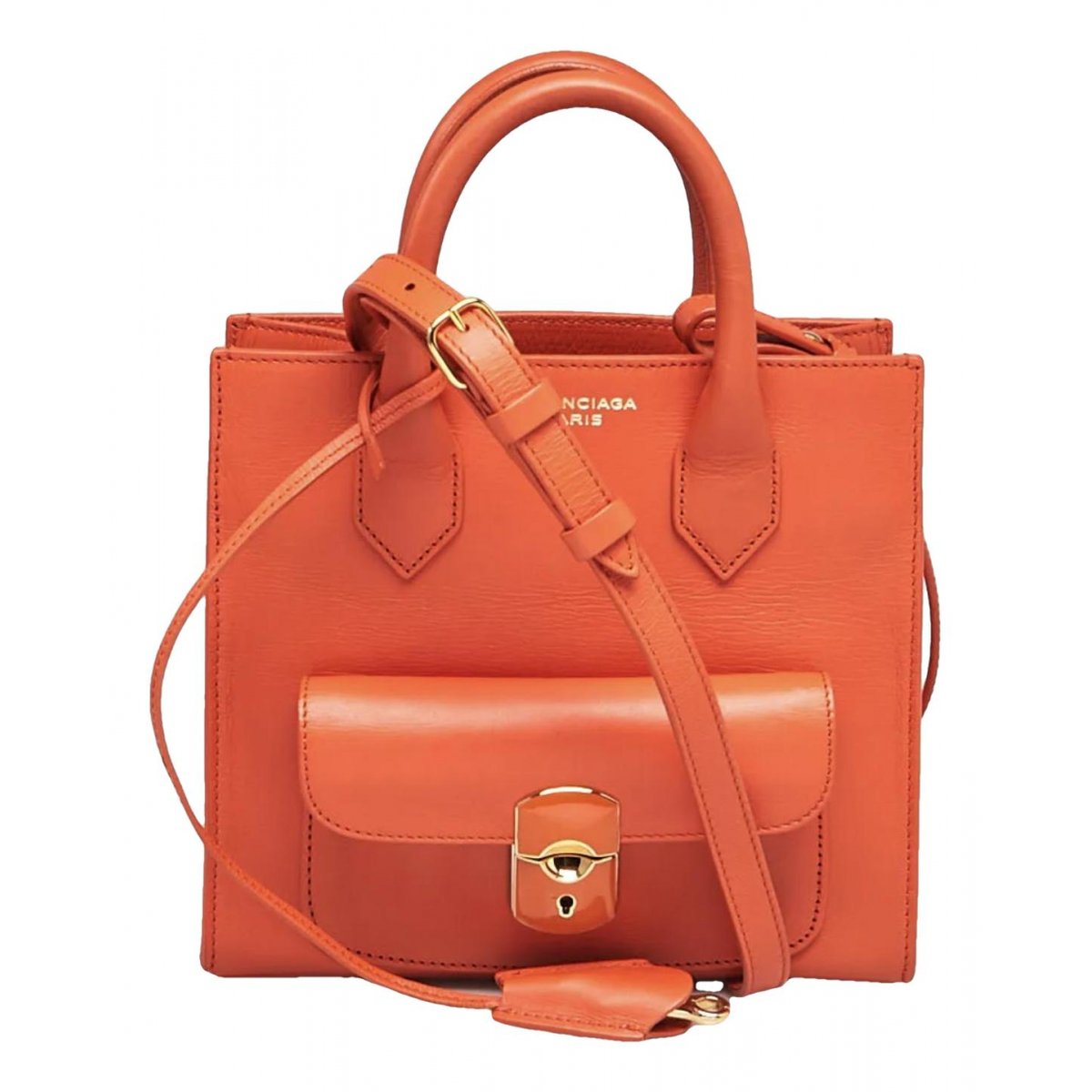 Padlock leather handbag