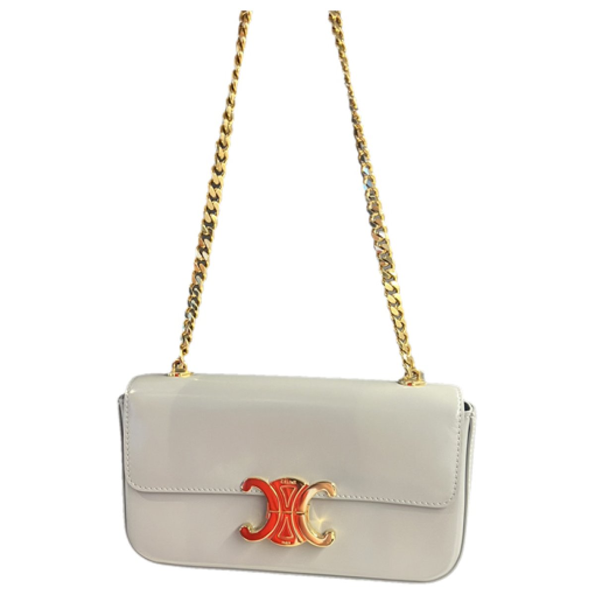 Triomphe chain pony-style calfskin crossbody bag