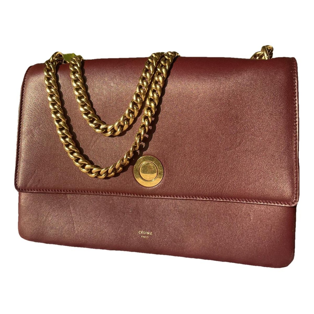 Case flap leather handbag