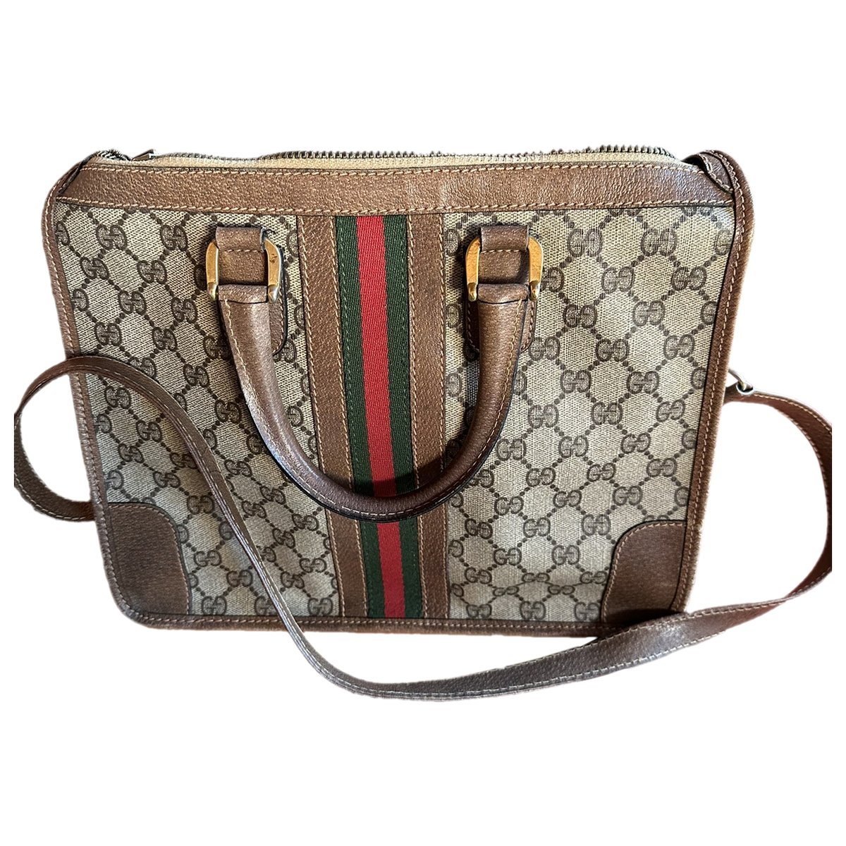 Ophidia Top Handle leather handbag