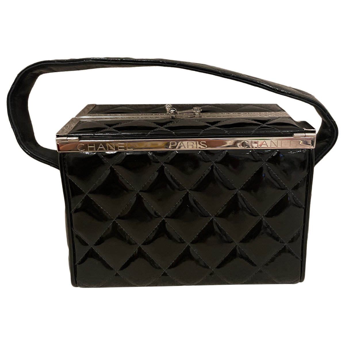Vanity patent leather handbag