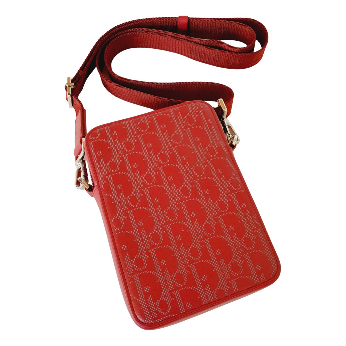 Saddle rectangular leather crossbody bag