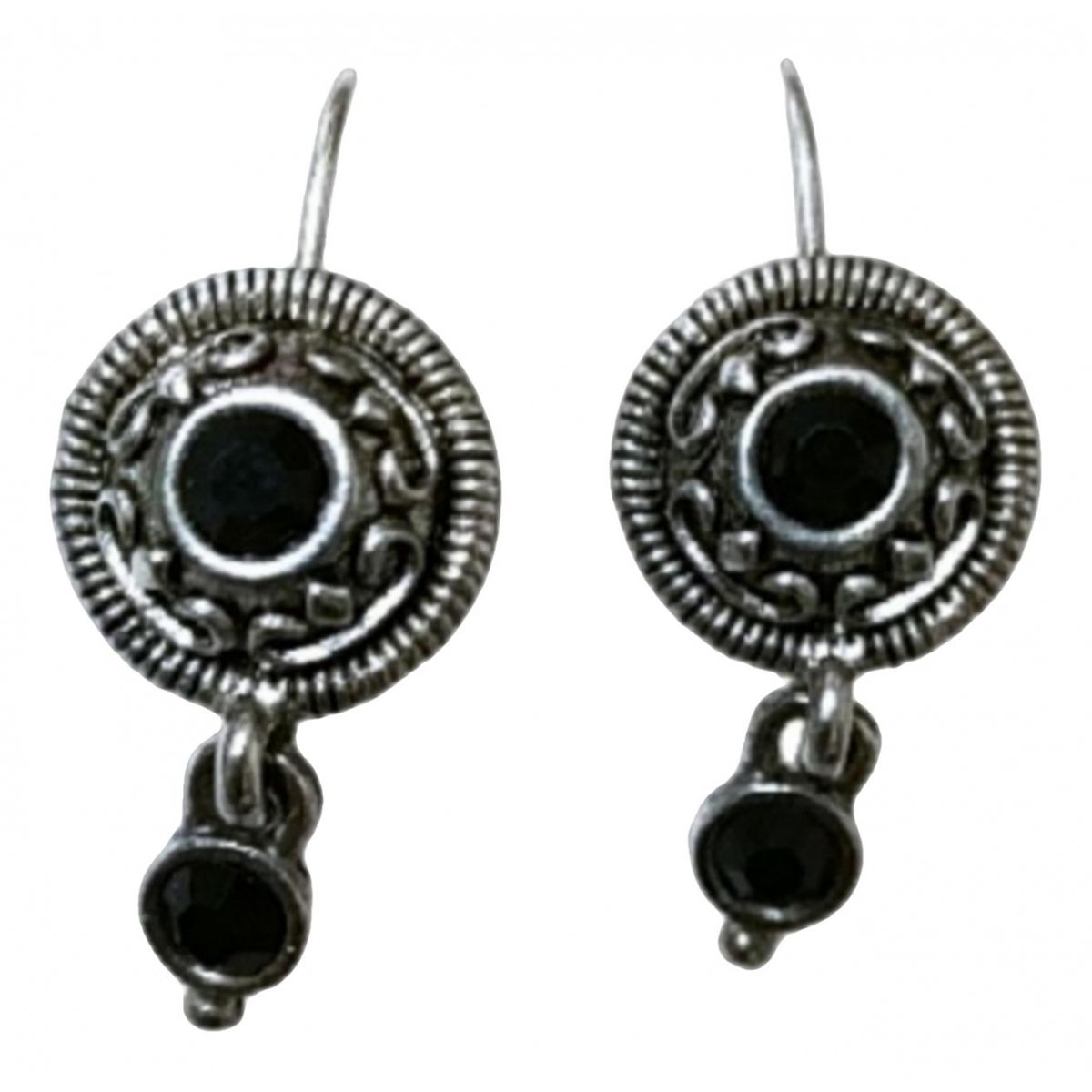 Onyx silver earrings