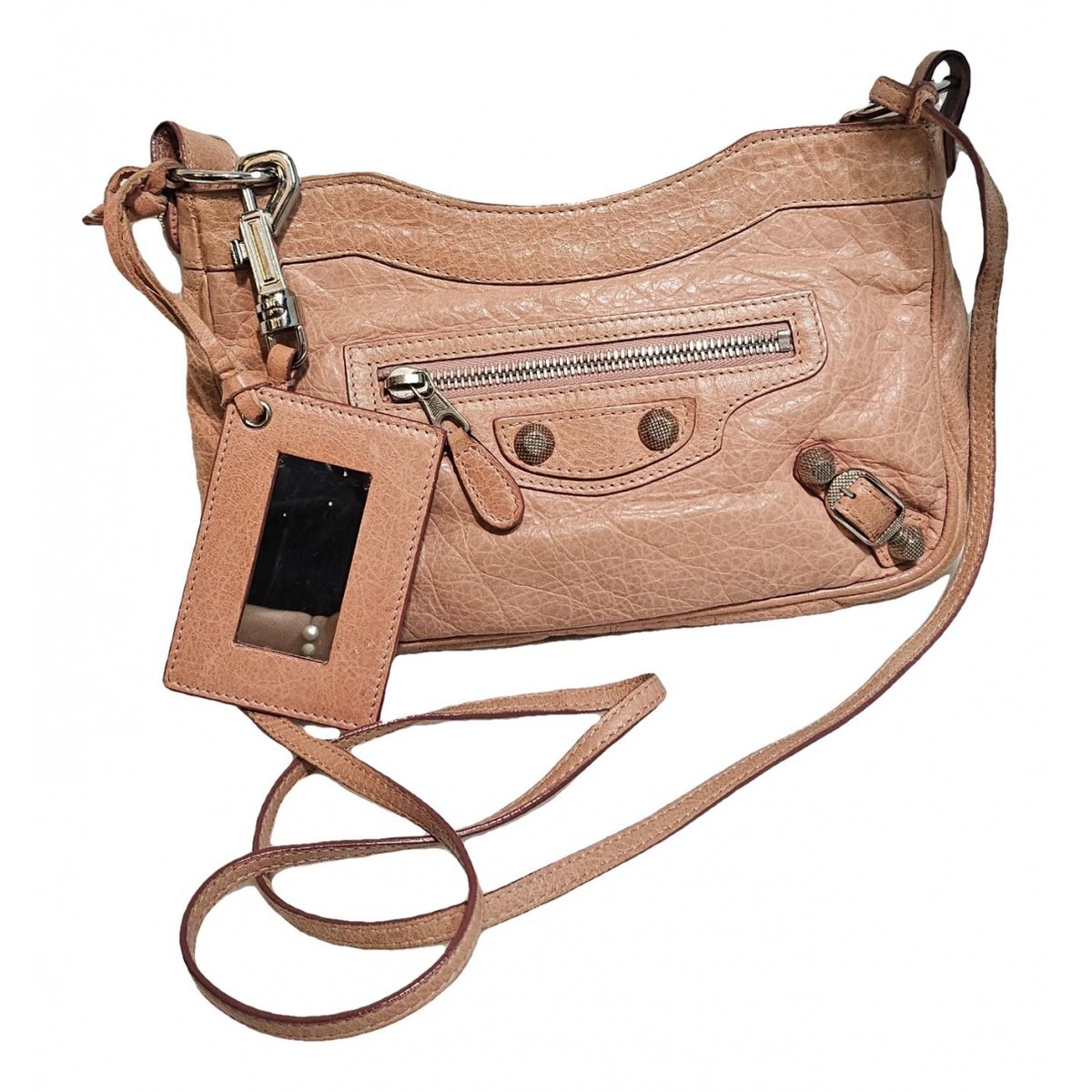 Hip leather crossbody bag
