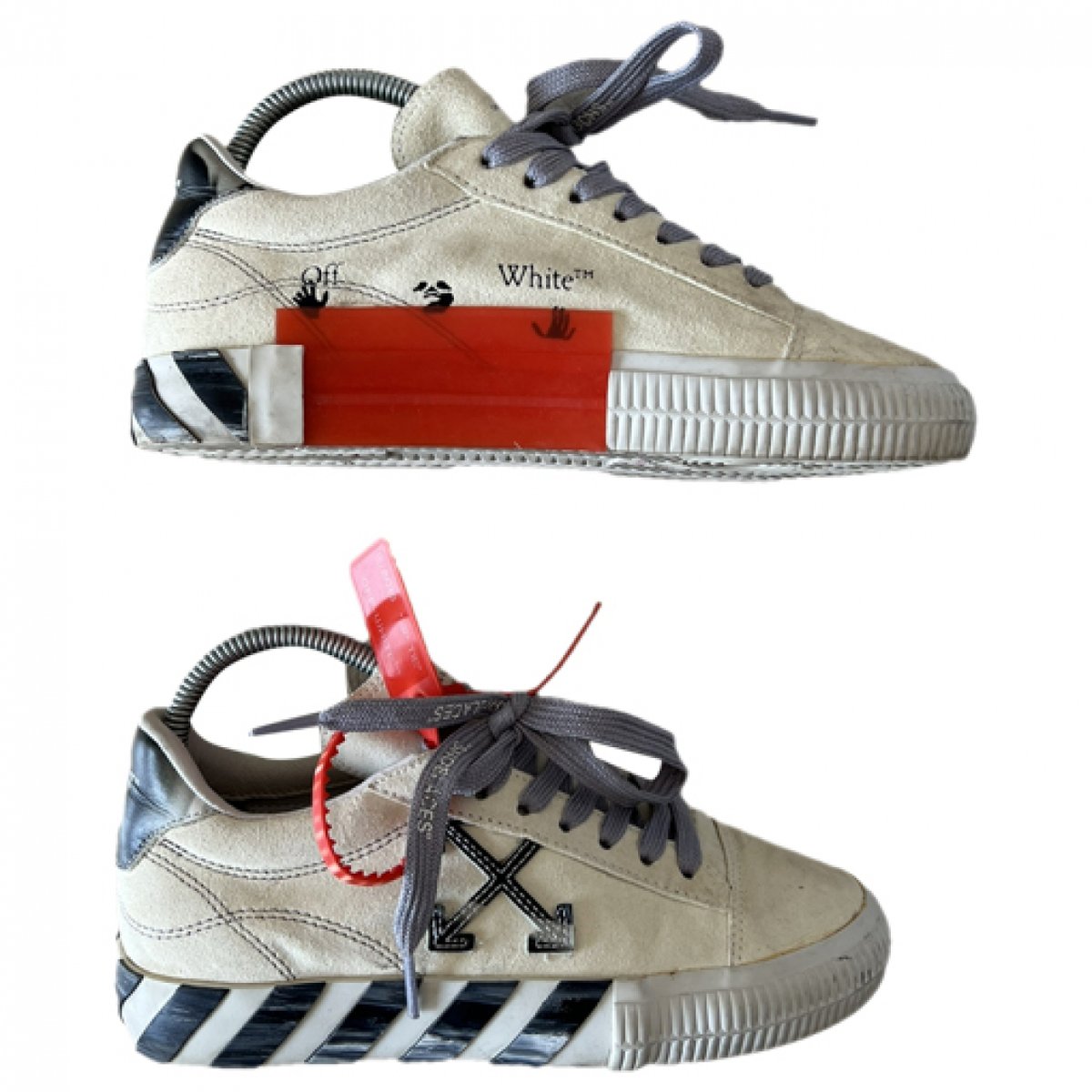 Vulcalized leather trainers