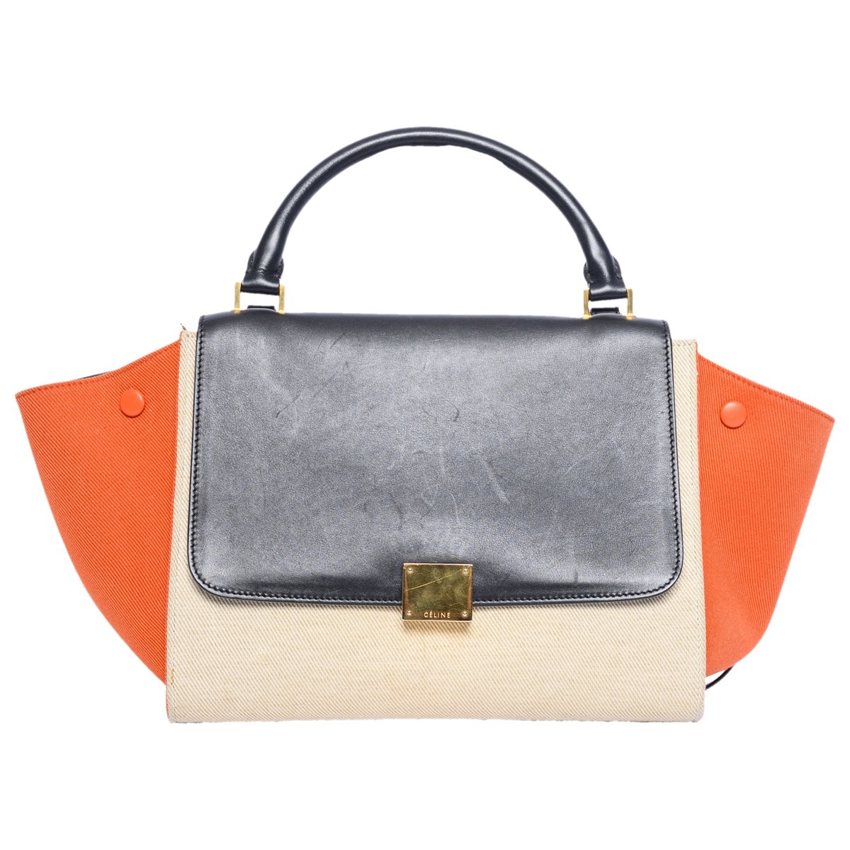 Trapeze leather handbag