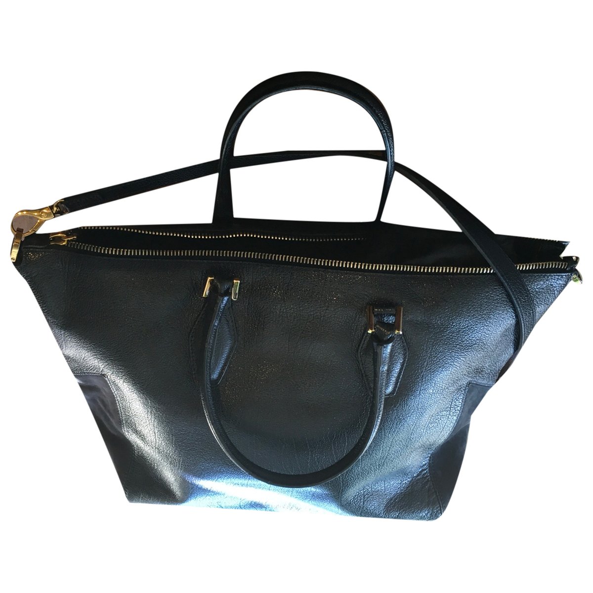 Shopping Media leather crossbody bag