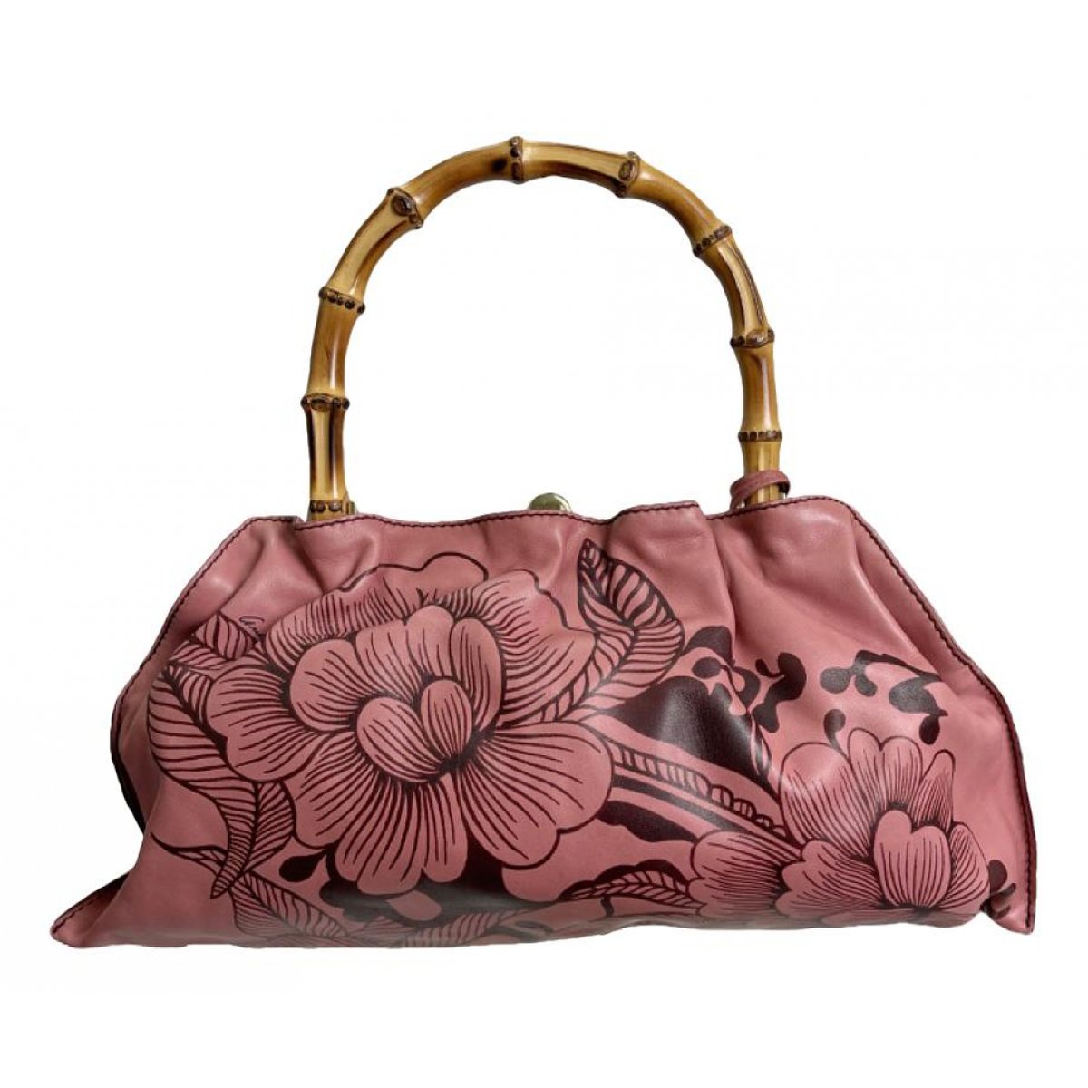 Bamboo Frame Satchel leather handbag