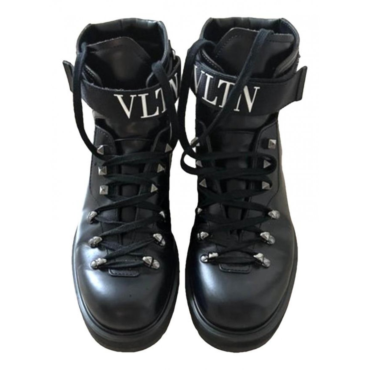 VLTN leather lace up boots