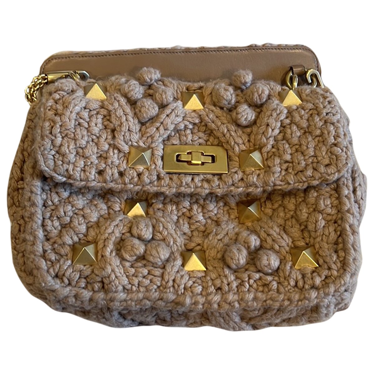 Roman Stud wool handbag