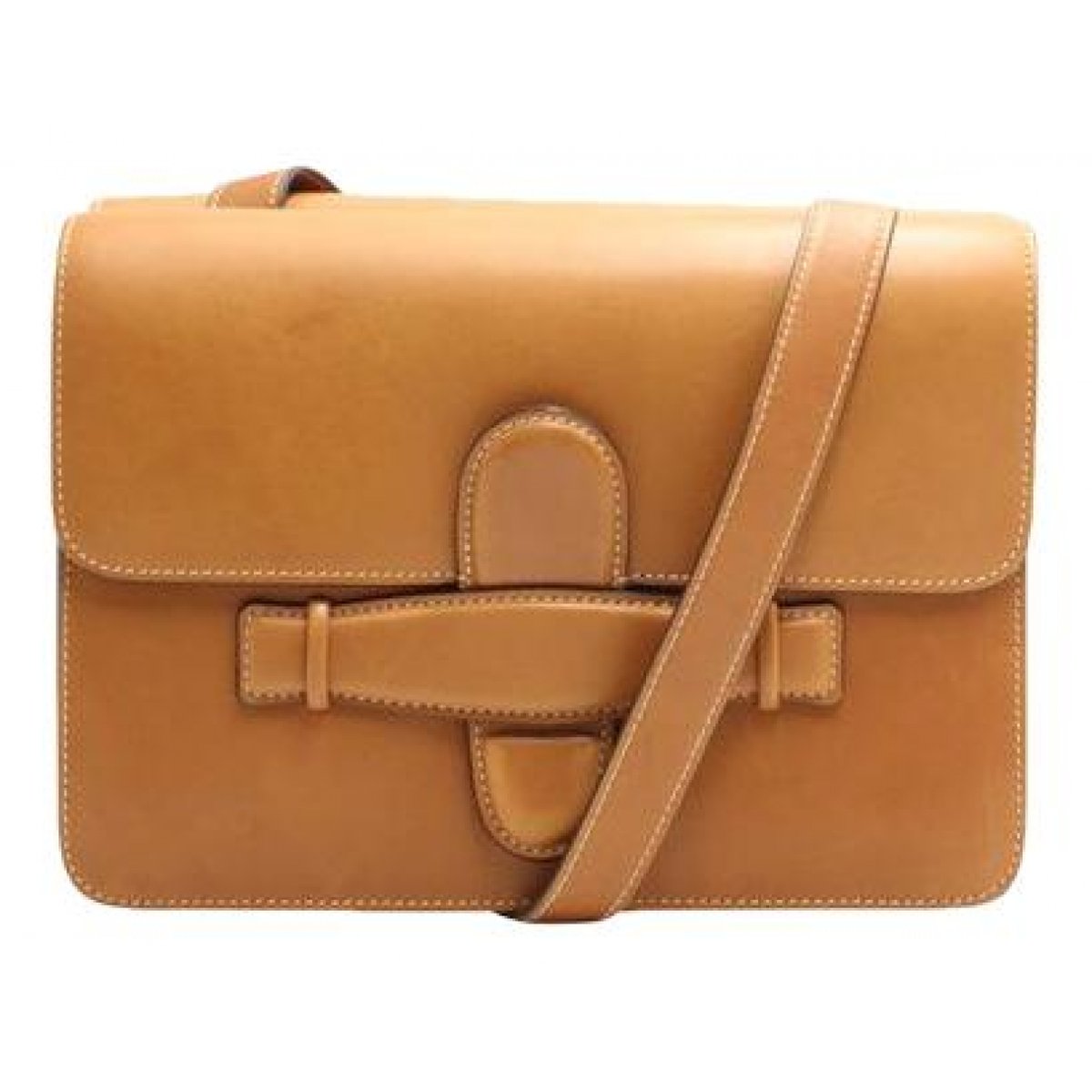 Symmetrical leather handbag