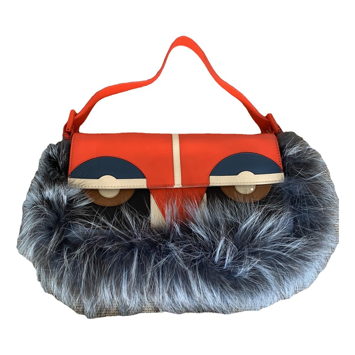 Baguette leather clutch bag