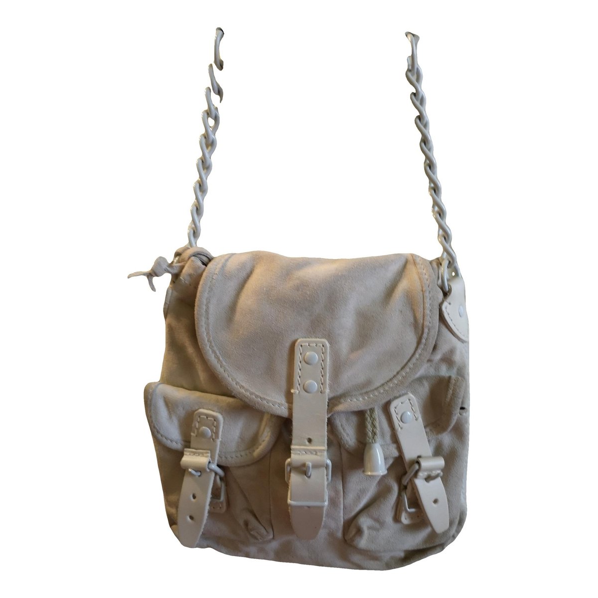 Pompon leather bag
