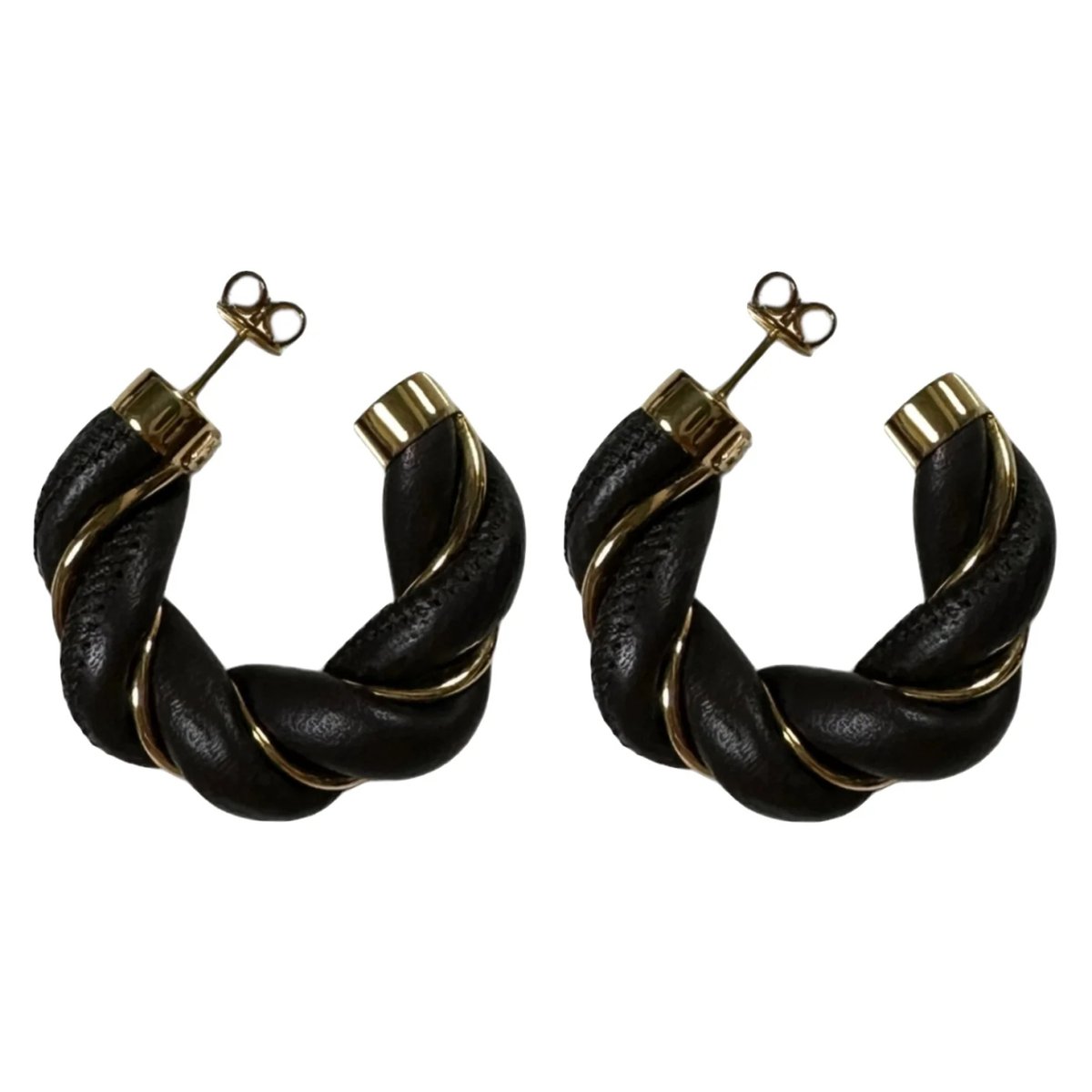 Curl leather earrings