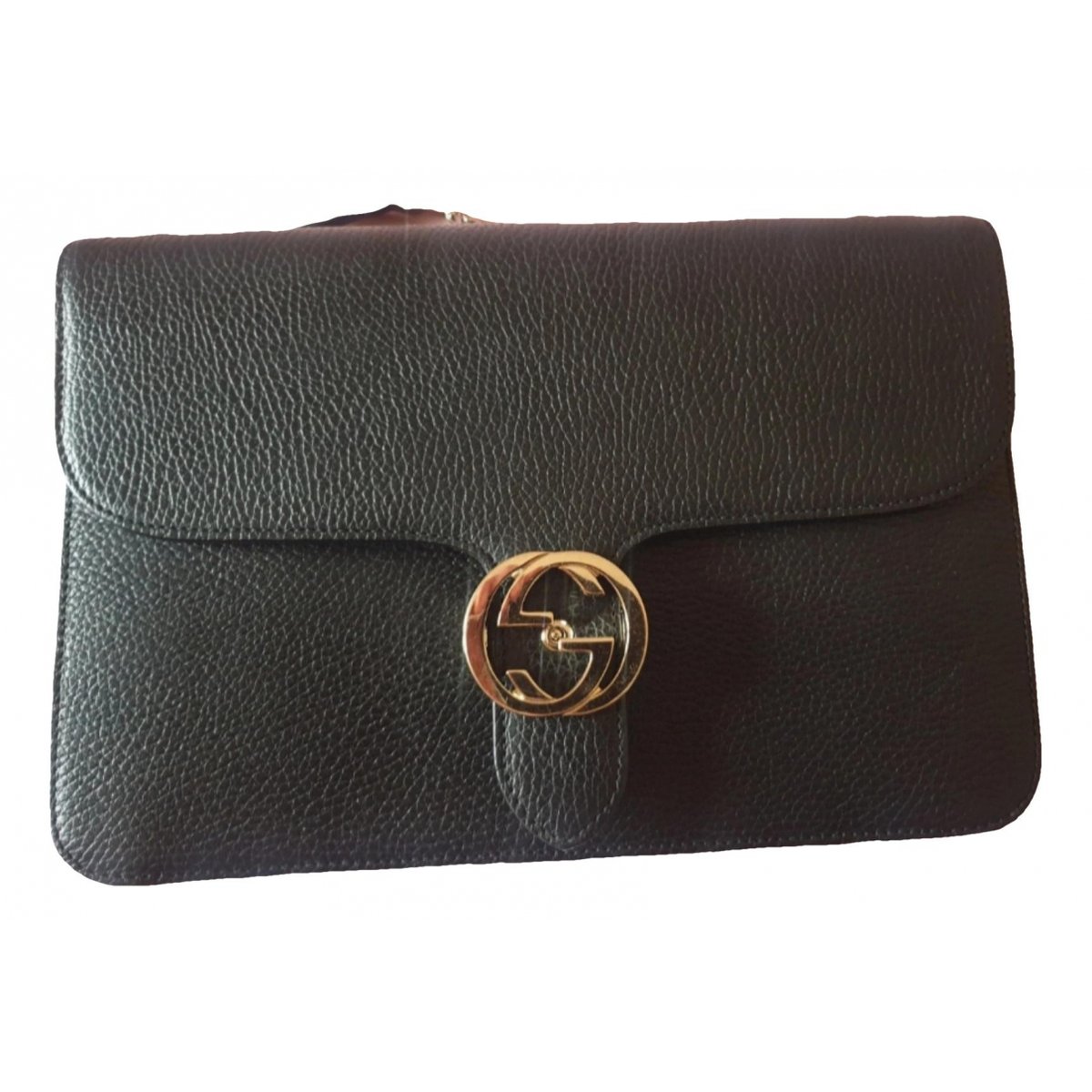 Interlocking leather clutch bag