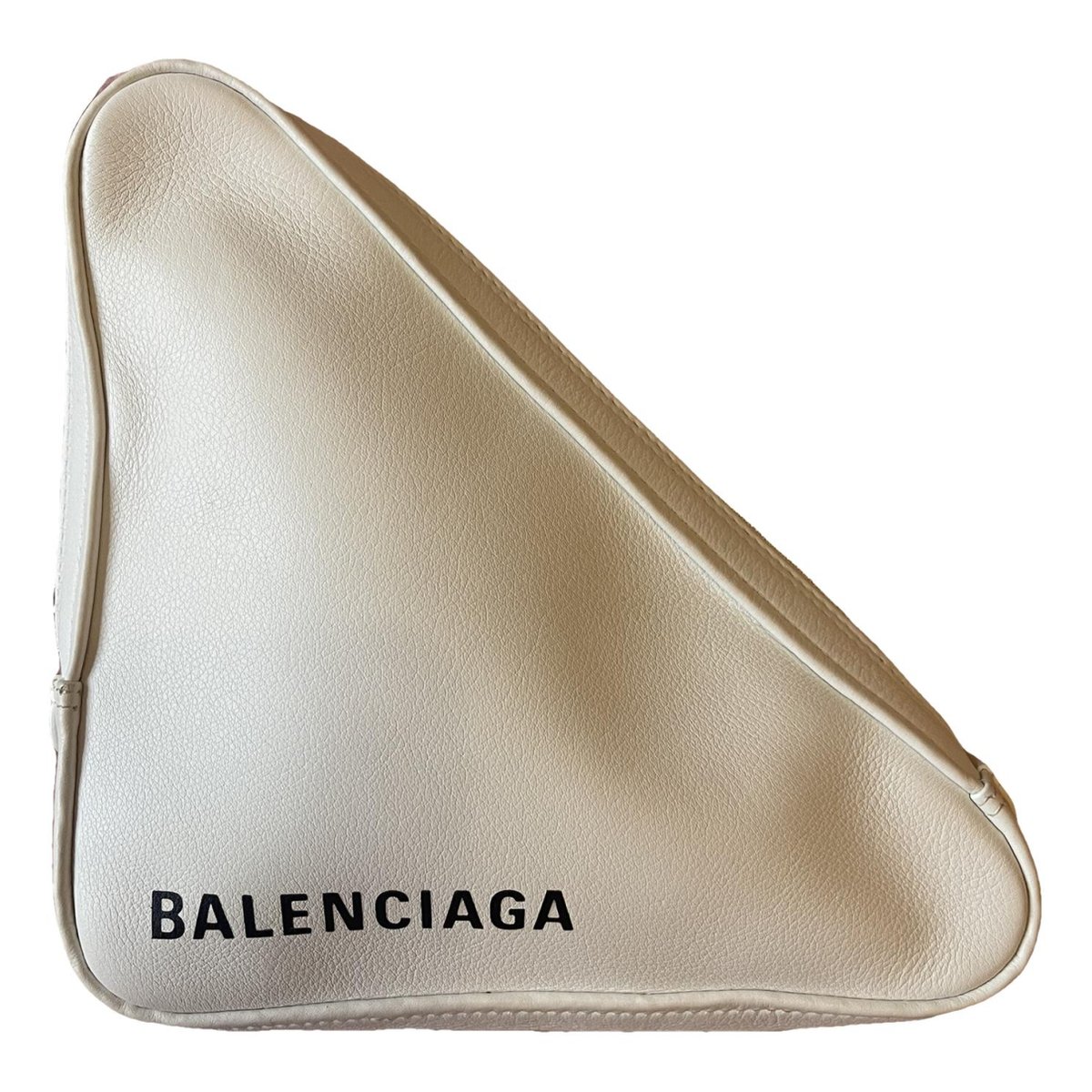 Triangle leather clutch bag