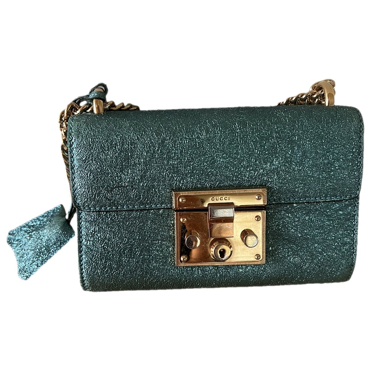 Padlock leather crossbody bag