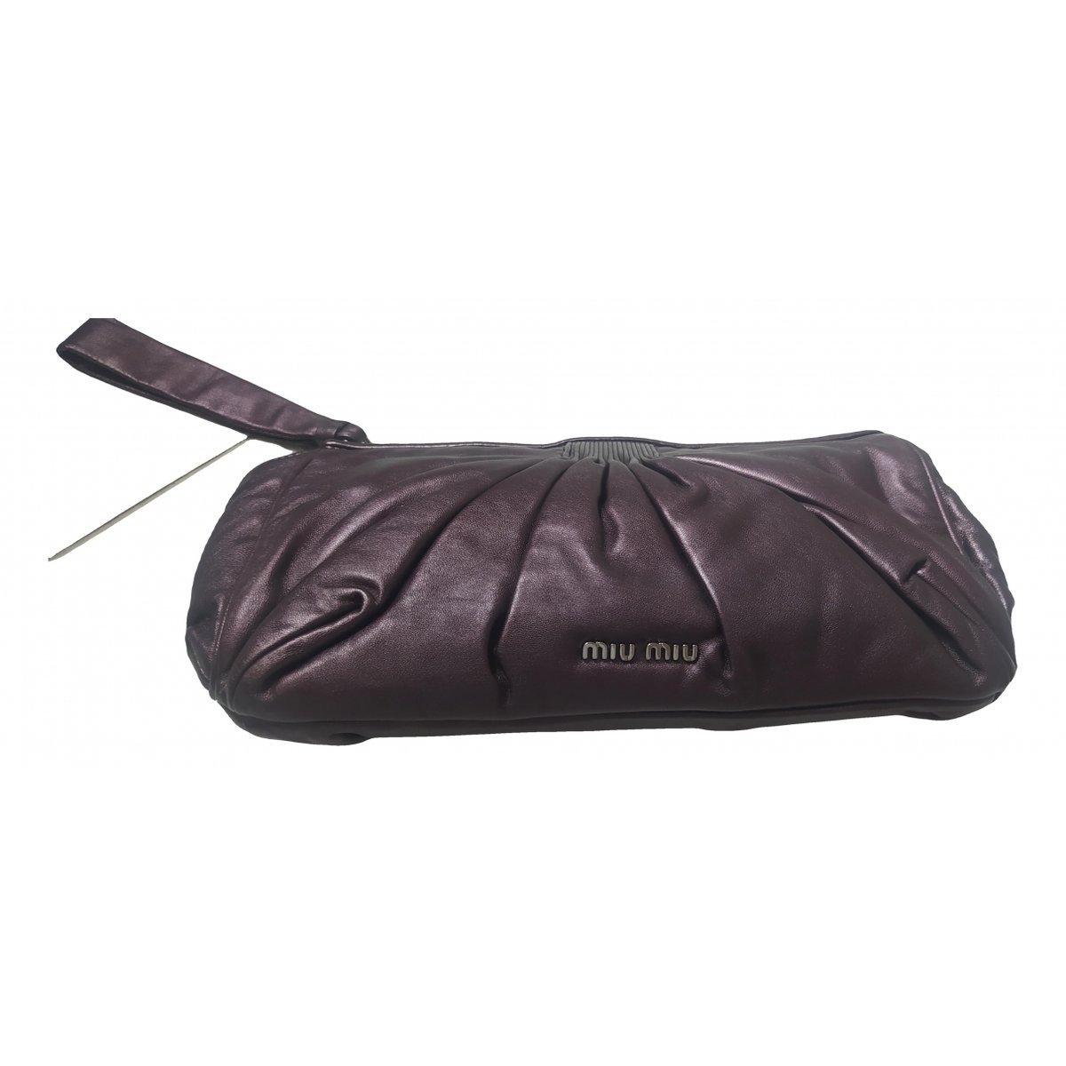 Matelassé leather clutch bag
