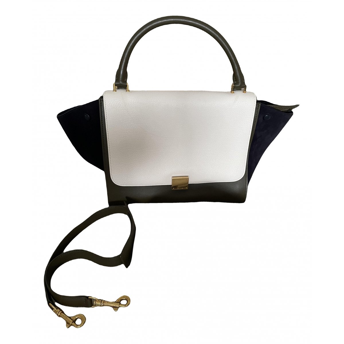 Trapèze leather handbag