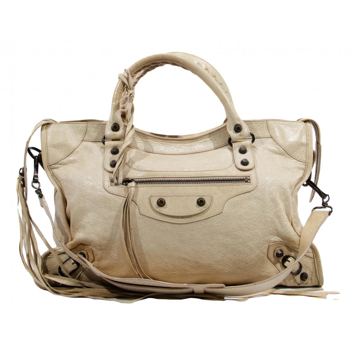 City leather handbag
