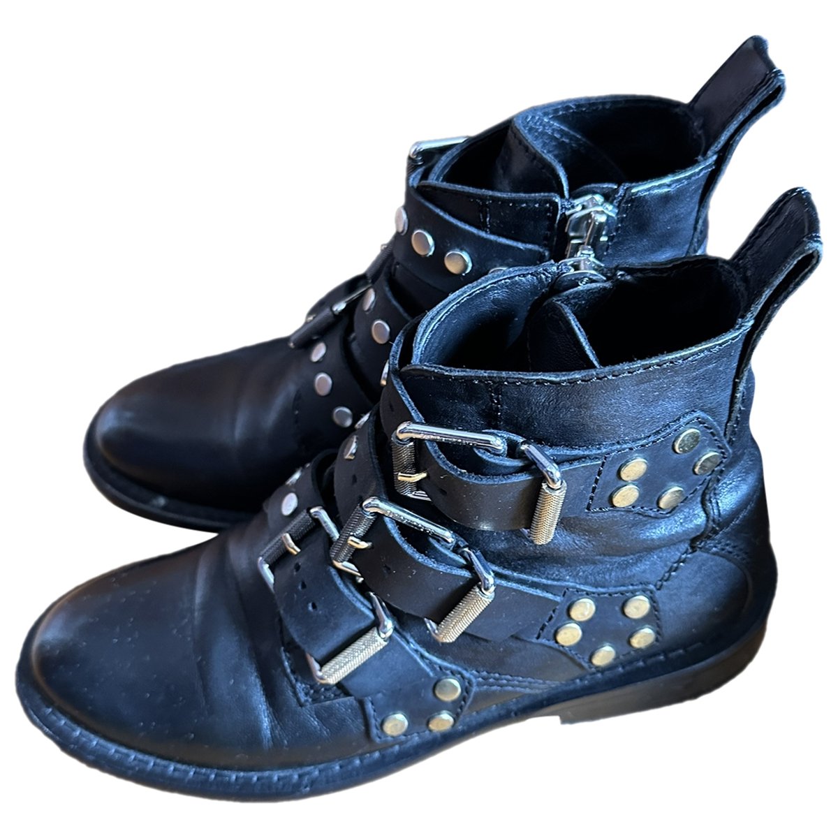 Laureen Spikes leather biker boots