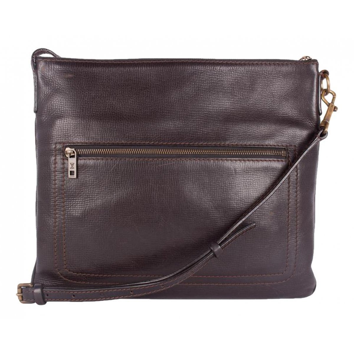 Plat leather crossbody bag