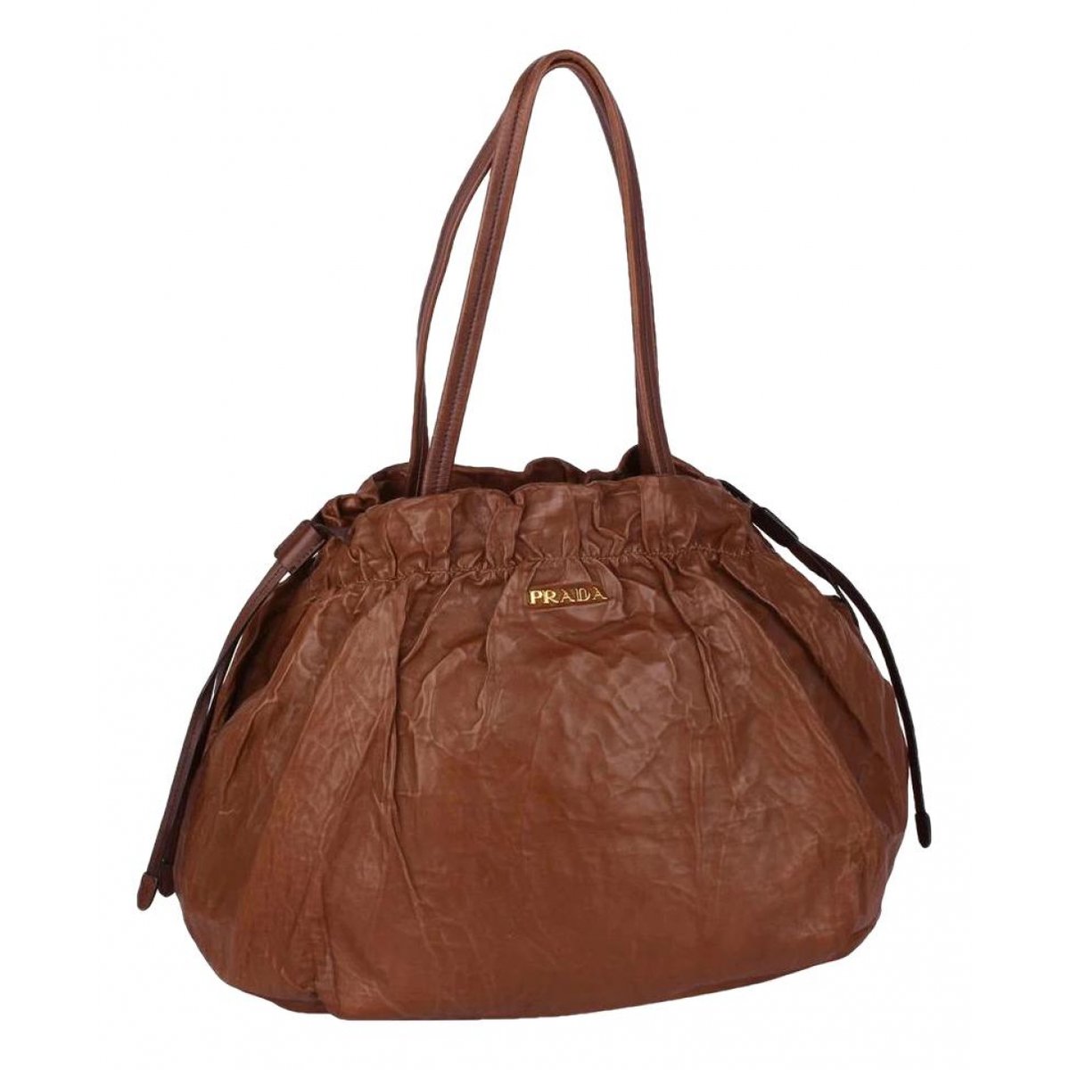 Ribbon leather handbag