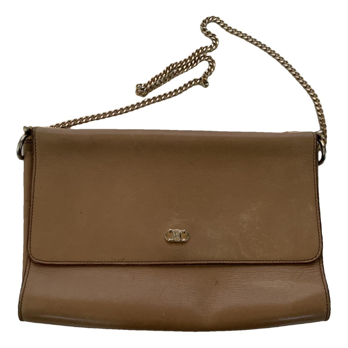 Triomphe chain leather handbag