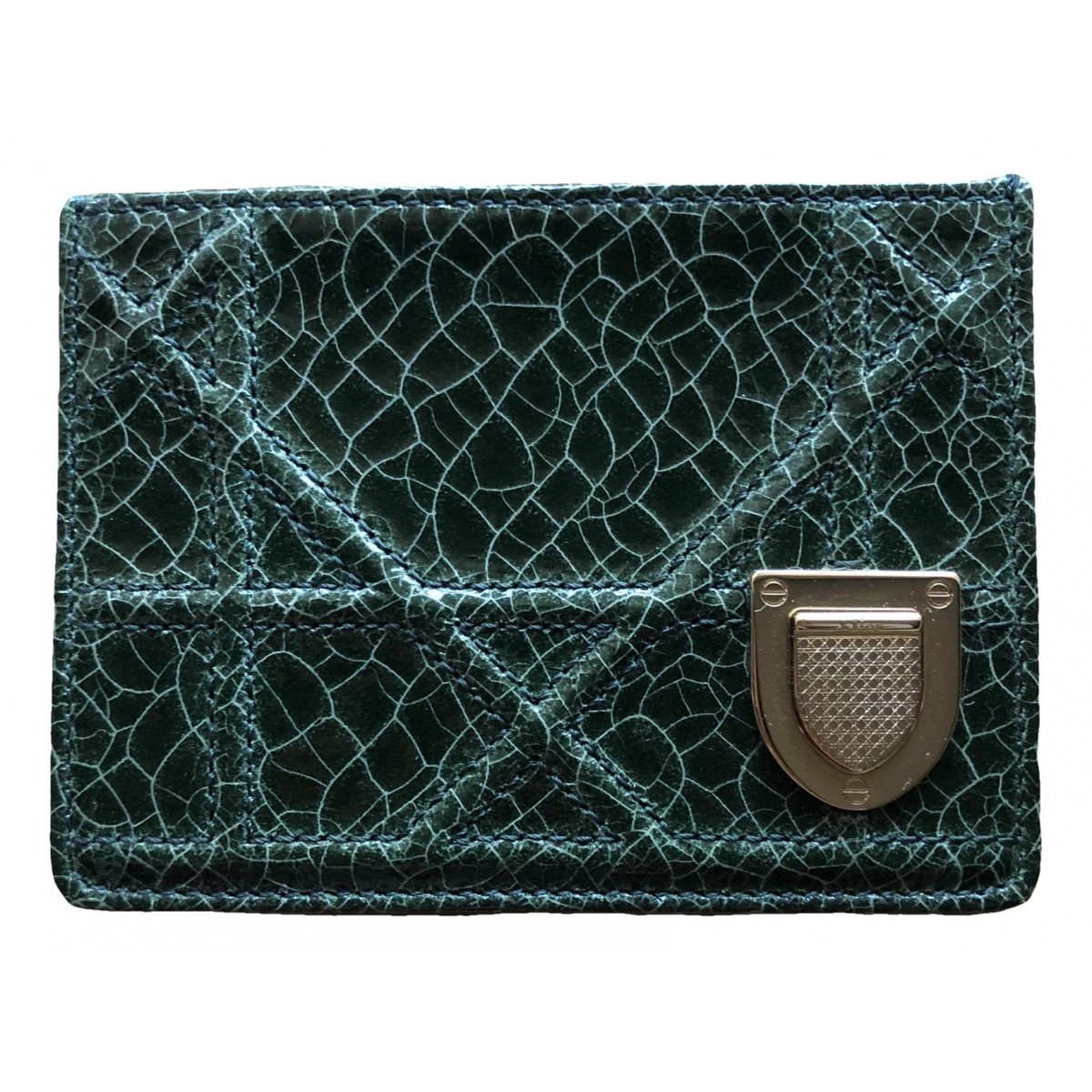 Diorama patent leather card wallet