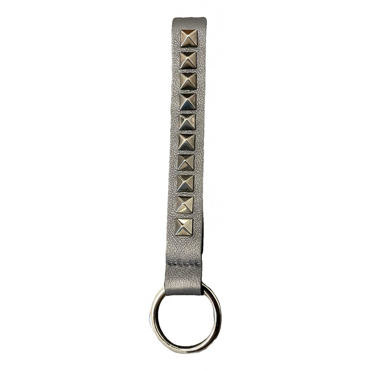 Rockstud leather key ring
