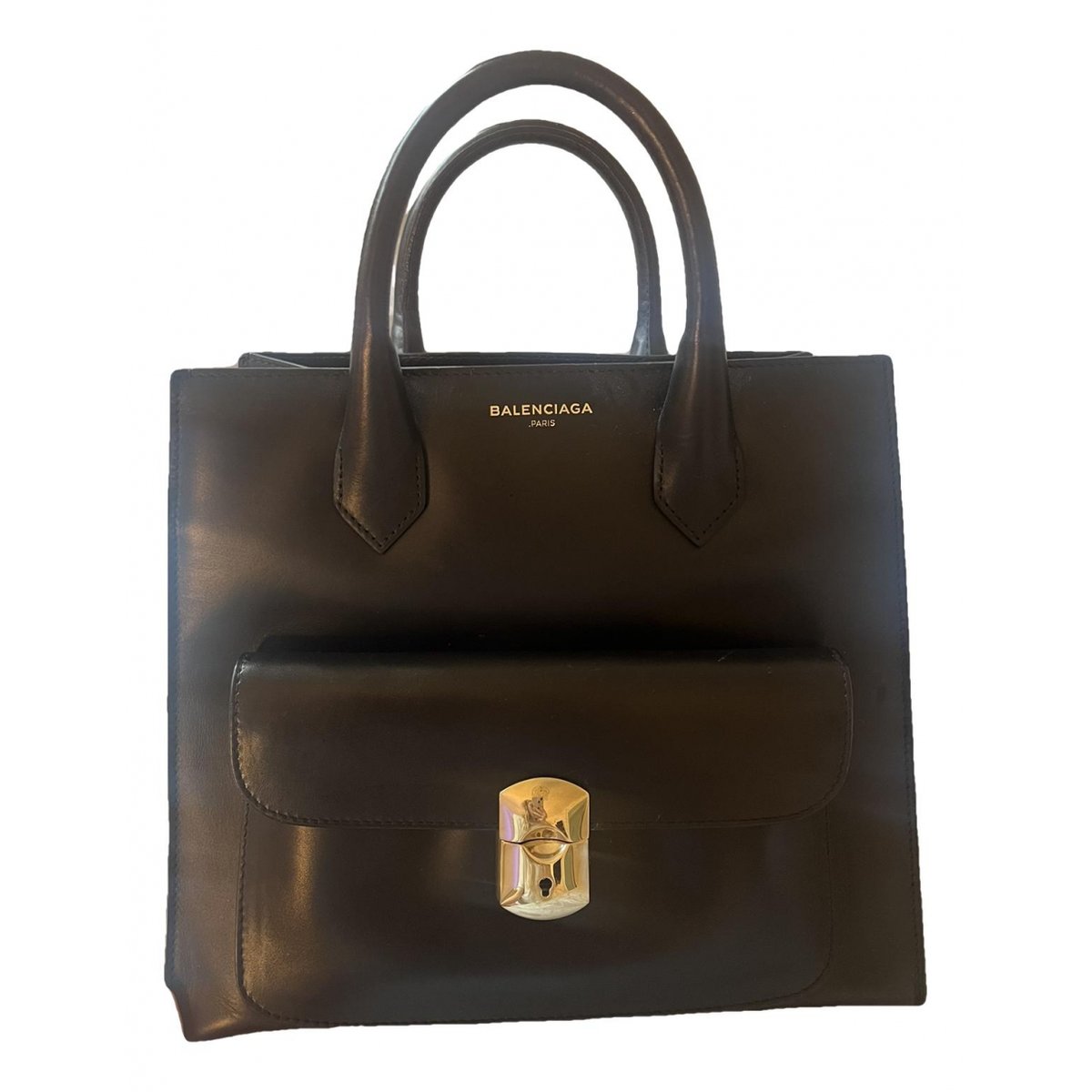 Padlock leather handbag