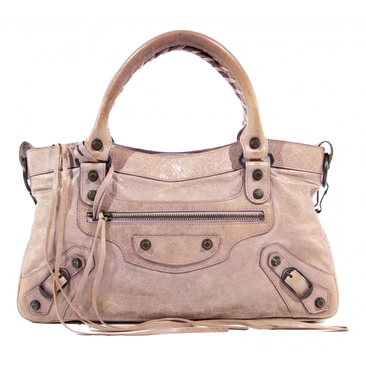 First leather handbag