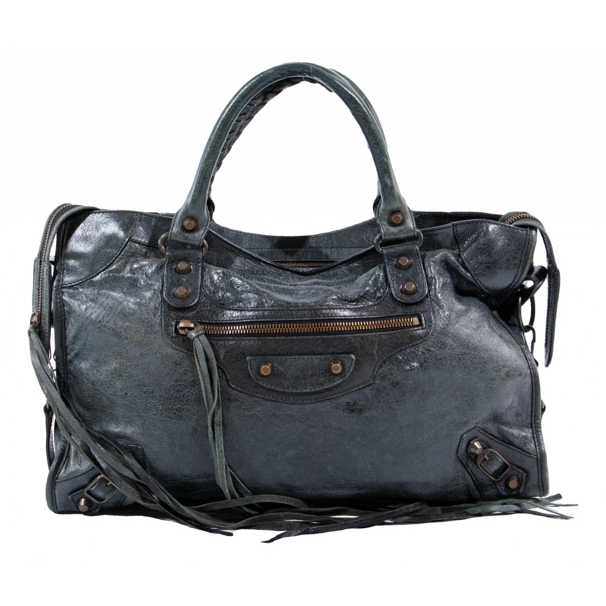 City leather handbag