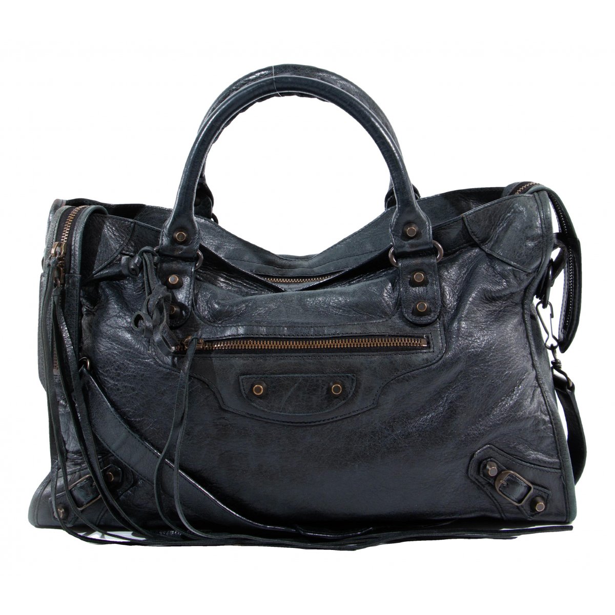 City leather handbag