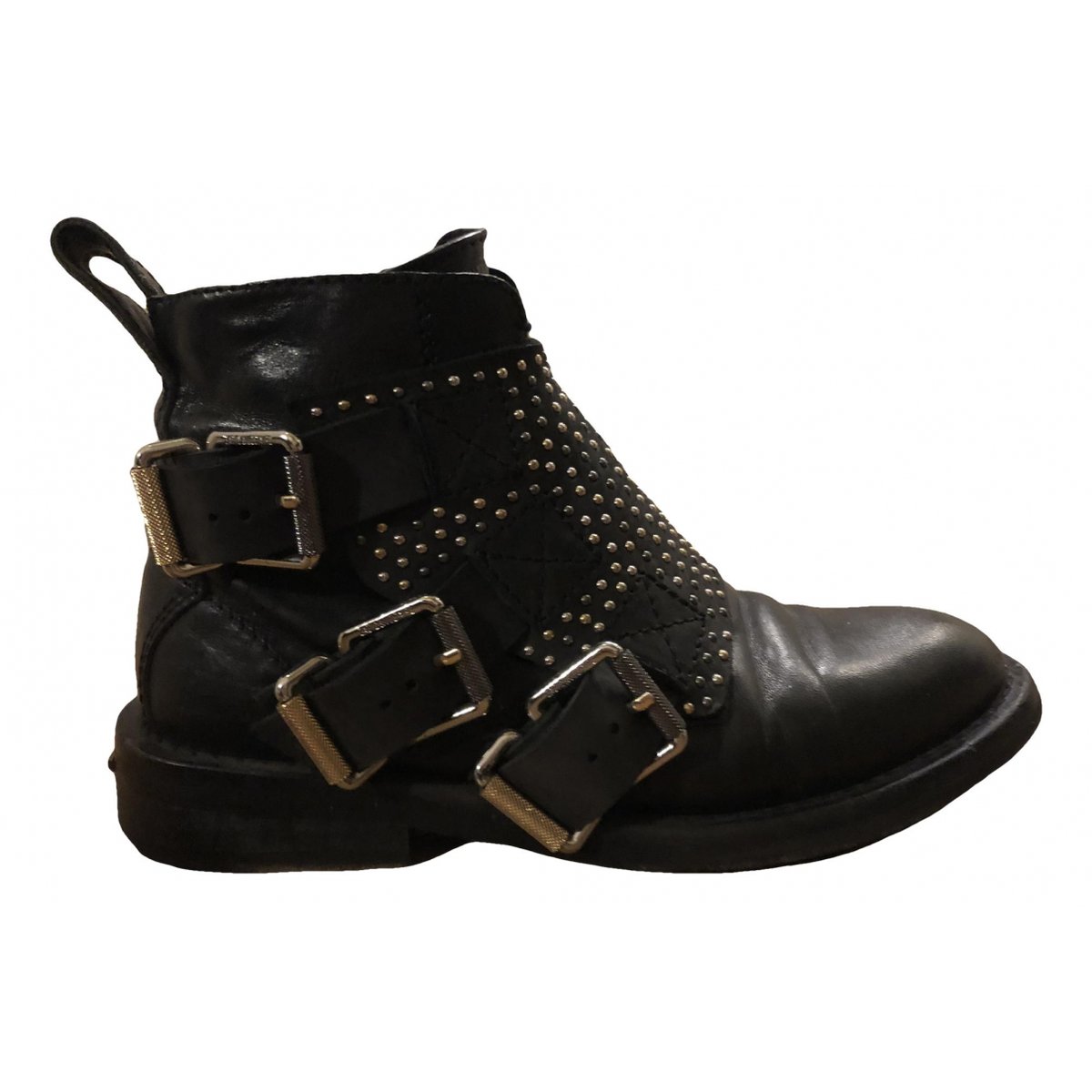 Laureen Spikes leather buckled boots