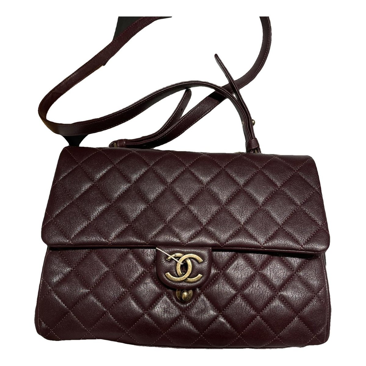 Trapezio leather handbag