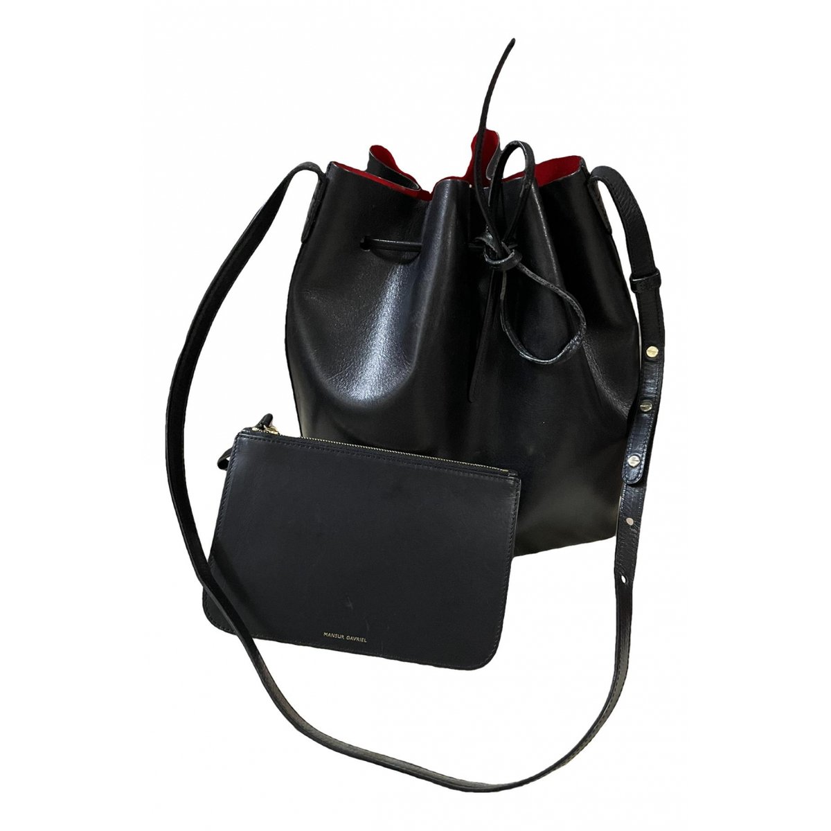 Bucket leather crossbody bag