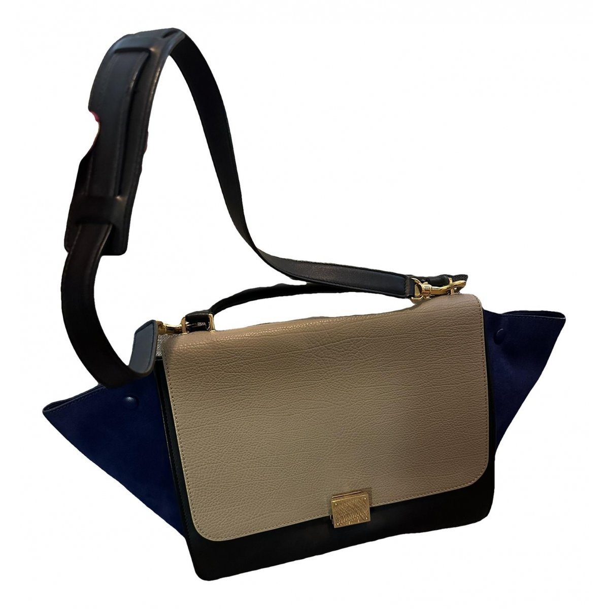 Trapèze leather handbag