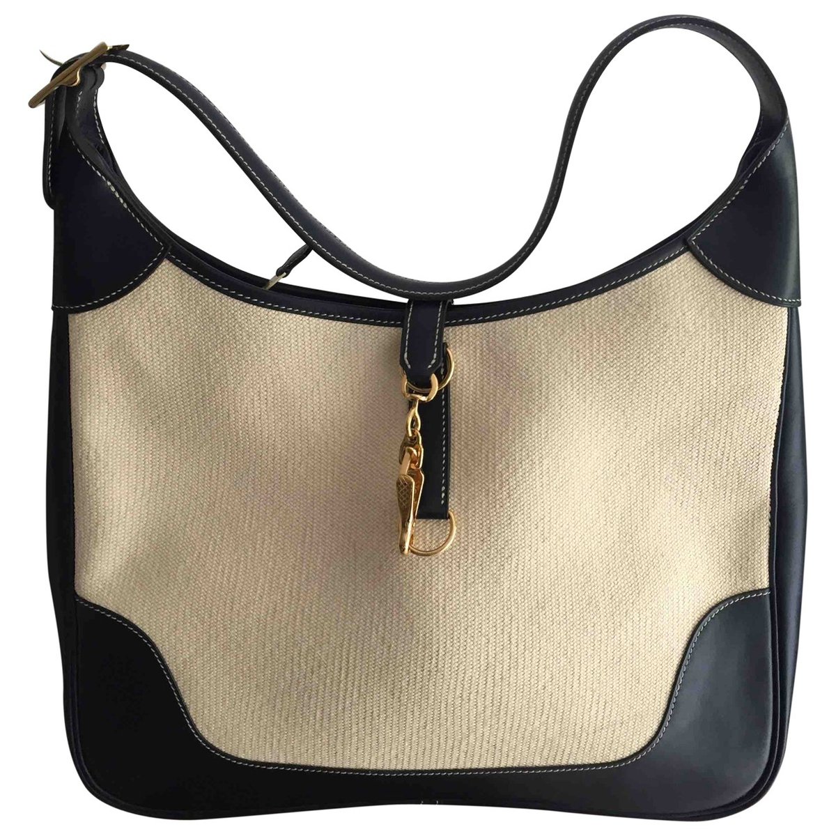 Trim leather handbag