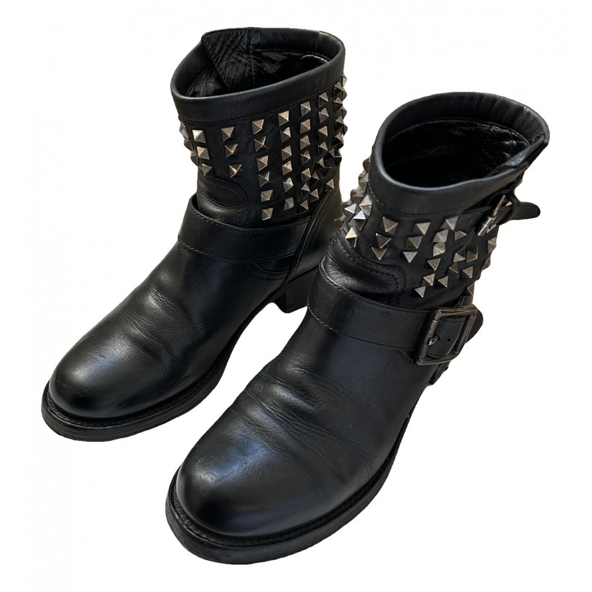 Rockstud leather boots
