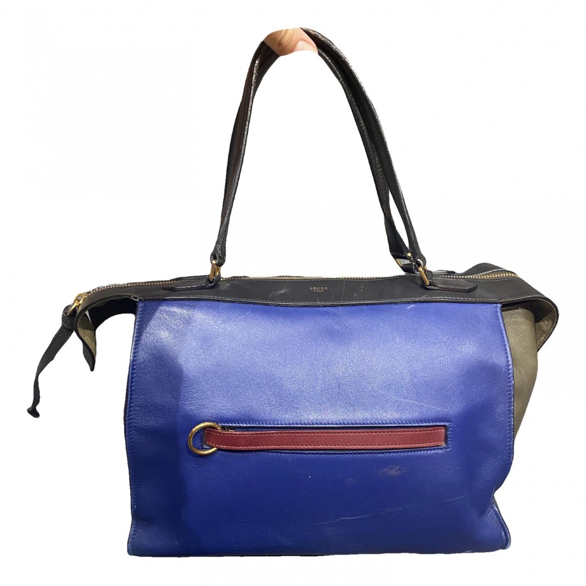 Ring leather handbag
