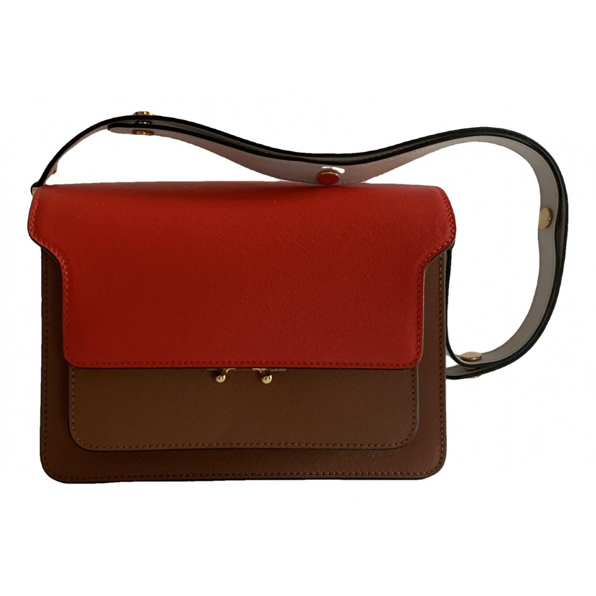 Trunk leather crossbody bag