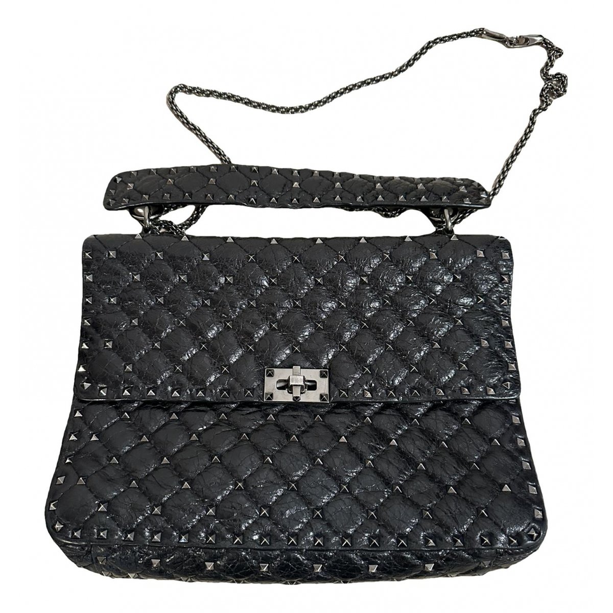 Rockstud spike leather handbag
