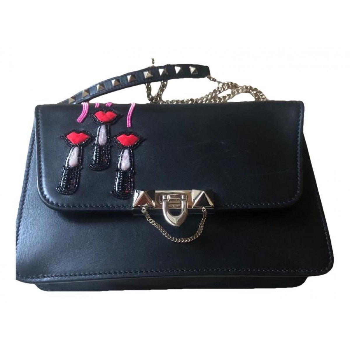Demilune leather handbag